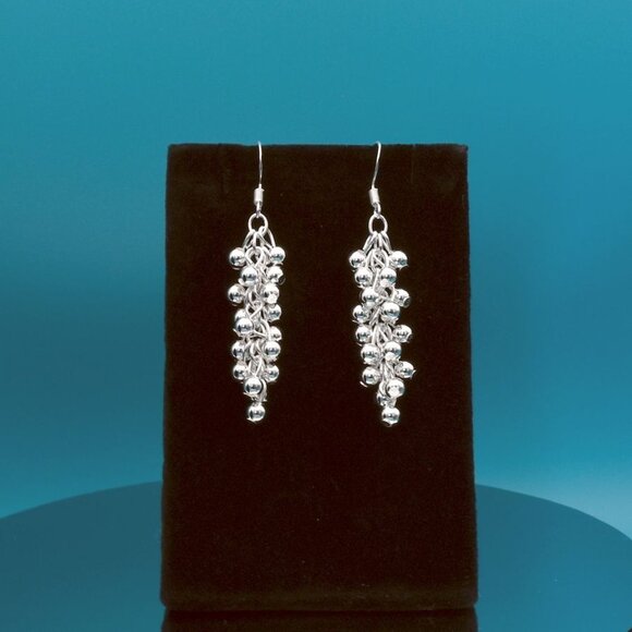 Carly Lyana Multi Layered Beaded Earrings 925 Sterling Silver Gift Boxed - Picture 12 of 12